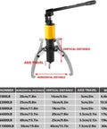 Heavy Duty 10 Ton Hydraulic Gear Puller Kit 22000 Lb 3 Jaw Bearing Remover Wheel Separator Tool, vertical and horizontal use
