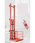 Heavy Duty Electric Lift Table With Wireless Remote Control Smooth Operator Hydraulic Platform For Shop Or Warehouse Handles Up To Two Thousand Two Hundred Pounds with red steel frame.