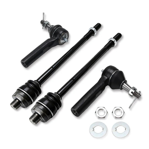 Heavy Duty Front Inner Outer Tie Rod End Kit 4 Piece For 1999 To 2007 Chevrolet Silverado 1500 2500 And GMC Sierra 1500 2500 Restore Tight Steering And Eliminate Wobble With Premium Steering Parts. 4-piece black steel tie rod ends with hardware