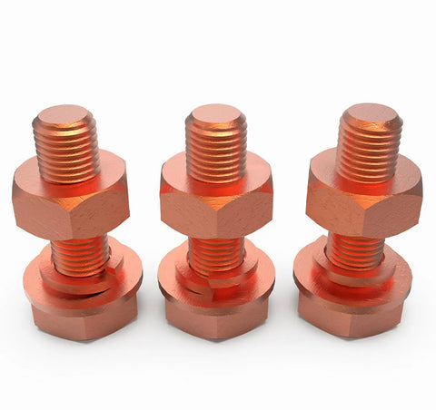 M8 Hex Bolts Nuts Washer Kit With 2 Hex Bolts 2 Nuts 2 Flat Washers And 2 Spring Lock Washers In Pure Copper T2 Conductive Material 20mm Length