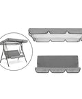 Gray Patio Swing Canopy Replacement For 3 Seater Outdoor Swing Chair Dope Waterproof Dustproof Fabric Easy Install Top And Seat