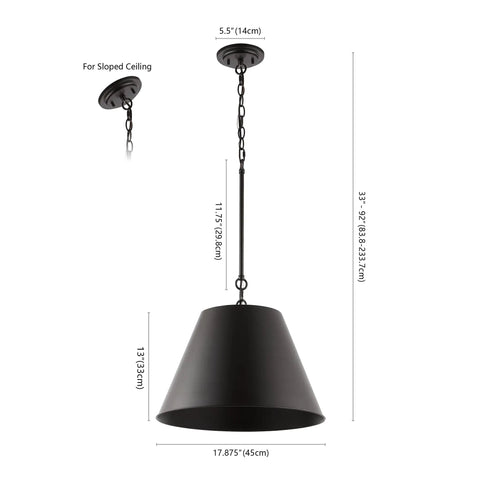 Oil Rubbed Bronze Industrial Farmhouse Pendant Light With Metal Shade, Adjustable Hanging Fixture For Kitchen Island, LED Bulb Included