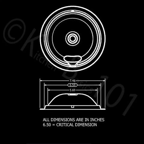 Diagram of Porcelain Drip Pan Set for Frigidaire Kenmore Ovens, Replacement Four Piece Includes Two 6 Inch and Two 8 Inch Pans, Made in USA.