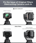 Comparison of Osmo Pocket 4x3 Magnetic CPL Filter For DJI Osmo Pocket 4x3 Camera with other filters showing camera lock-in issue