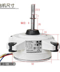 DC Brushless Motor For Air Conditioners With Variable Frequency, Smooth Operation And Long Lifespan, measurements shown