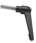 Side view of 5 Pieces Adjustable Clamping Lever Handles M8 X 30Mm Metric 304 Stainless Steel Male Threaded Stud Hand Knobs with black lever