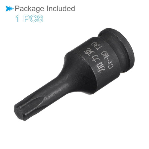 Impact Torx Bit Socket T30 One Quarter Inch Square Drive 35mm Length With CR-MO Chamfer Design for automotive repairs