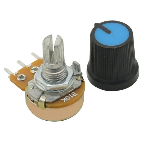10 Pack 10K Ohm Linear Taper Potentiometers With 15mm Shaft 3 Pin Nuts And Washers Knob Included WH148 B10K Rotary Potentiometer Kit