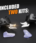 Premium Dual Replacement Blades for Electric Scissors Multipurpose Cutting Tool Perfect For Fabric Leather Cardboard Paper And Canvas with see-through caps.