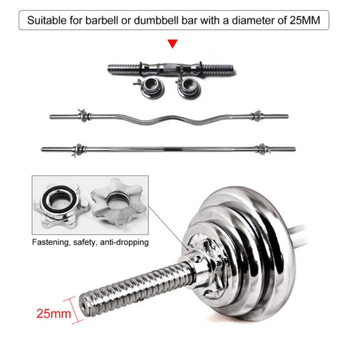 6 Pack Spinlock Dumbbell Collars For 1 Inch Bars, Heavy Duty Steel And PVC Construction with various barbell components