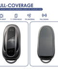 Tesla Key Fob Cover With Keychain Grippy TPU Case For Model 3 Model Y Model S, Shockproof Protection, Slim Fit Front and Back View