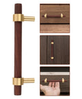 Walnut Cabinet Pulls Set 2 Pack Modern Long Handles for Kitchen and Bathroom Cabinets, Dressers, Wardrobes, 96mm hole spacing