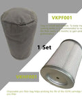 Cartridge Vacuum HEPA Filter VKHF001 And Pre Filter VKPF001 With Clamp For Vacmaster Industrial VK811PH And VK1011SIWTH