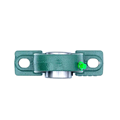 UCP207-20 Pillow Block Mounted Bearing 1-1/4 Inch Bore Set Of 2, Built To Last Heavy Duty Cast Iron Housing With Chrome Steel Ball Bearing, Ideal For Industrial Motors, Conveyors, And Machinery., front view