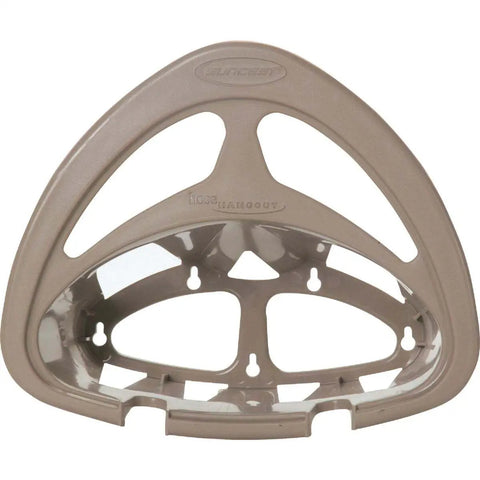 Hose Hangout Wall Mount For 150 Ft Beige Hose Holder, space saving resin storage in taupe, rust resistant and weatherproof design.
