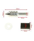 Orange 5mm M5 Universal Motorcycle Windshield Bolts And Fairing Screws Kit with dimensions showing bolt and washer