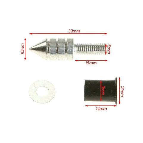 Orange 5mm M5 Universal Motorcycle Windshield Bolts And Fairing Screws Kit with dimensions showing bolt and washer