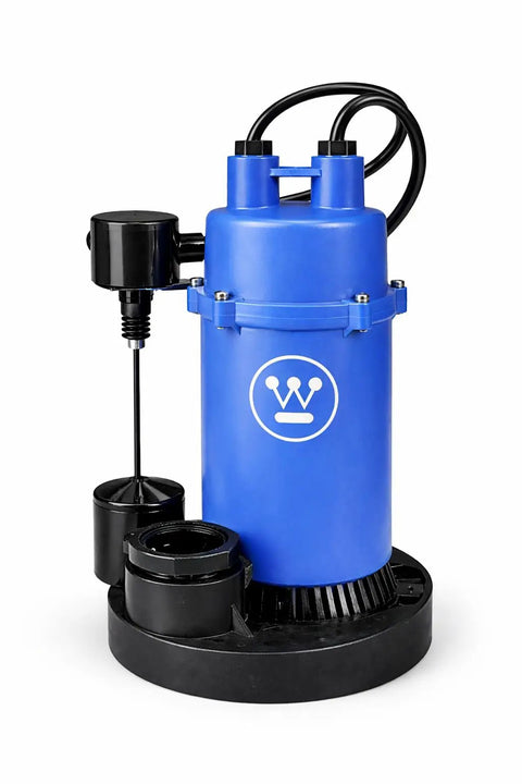 Heavy Duty Submersible Sump Pump 1/3 HP Automatic Vertical Float Switch Delivers Up To 3,600 GPH For Fast Water Removal