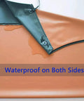 Close-up of Pro Grade Heavy Duty Vinyl Apron Big Ol Extra Large 43 by 29 inch showing waterproof feature