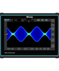 On The Go 4 Channel Oscilloscope With 100 MHz Bandwidth And 1 Giga Samples Per Second Sampling Rate Portable Handheld Scope With A 10 Inch Touch Screen Built For Field Work And Tinkering displaying waveform