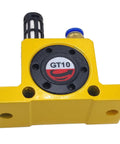 Four Piece 1 Eighth Inch Pneumatic Air Turbine Vibrator GT10 in gold aluminum enamel housing, top view