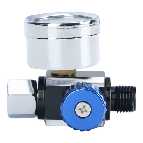 Quarter Inch Air Pressure Regulator With Gauge For Spray Gun And Pneumatic Tools High Flow Inline Regulator Real Time Pressure Monitoring