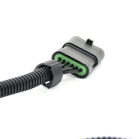 Close-up of connector on 66 Inch PMD FSD Extension Harness For 6.5L Turbo Diesel Engines Black Pump Mounted Driver Relocation Cable