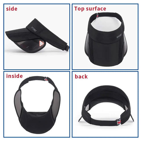 Women Sun Visor Hat With Retractable Brim And Adjustable Fit For Golf Beach And Tennis Use Breathable Lightweight Cap Back Views