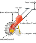 Hand Push Row Seeder With 16 Hole Planter No-Fuss Seed Sowing And Fertilizer Applicator for precise planting and fertilizing