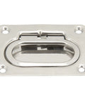 Flush Mount Boat Pull Lift Handle 304 Stainless Steel Spring Loaded Hatch Pull For Cabin Hatches Ice Box Lids And RV Yacht Doors Quiet Operation Marine Hardware, polished view