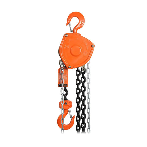 Prowinch 0.5 Ton Manual Chain Hoist 1100 Lb Capacity With 20 Ft Lifting Height G80 Black Tempered Steel Chain for industrial lifting tasks.
