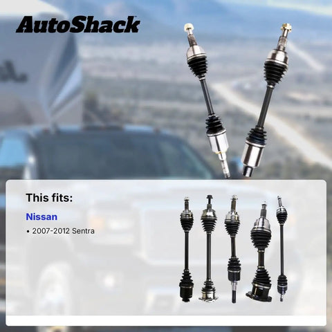 Nissan Sentra 2012 Front CV Axle Shaft Assembly Pair For Front Wheel Drive 2.0L L4, driver and passenger sides