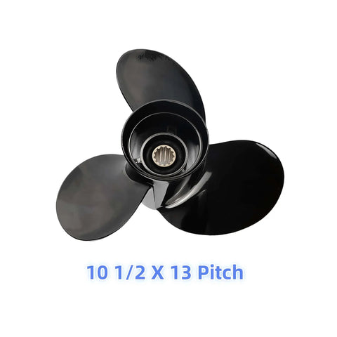 Outboard Boat Propeller Replacement 10 And A Half Inch By 13 Pitch 3 Blade RH 13 Spline For Mercury Marine 25 To 70HP Black Max Aluminum Prop With Hub Kit Built For Top Notch Performance And Long Lasting Durability