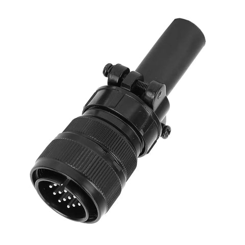 Beefy Stainless Steel 14 Pin Male Plug Wire Feeder Connector With Industrial Cord Mount for Heavy Duty Welding Machines Rugged Copper Terminal