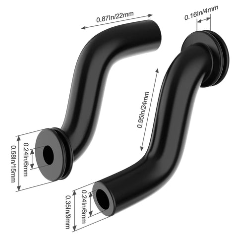 Two Pack Fuel Pump Vacuum Hose 793147 With Clamps For Lawn Tractors And Mowers Compatible With John Deere, size details shown
