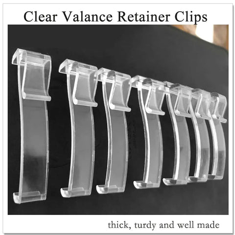 Two Point Five Inch Valance Clips For Horizontal Blinds Offering Plug And Play Mounting With No Sweat Setup While Delivering Bulletproof Grip For Flawless Window Decor, clear polymer retainer clips in a row.