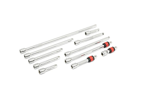 18 Piece 1/4 Inch 90-Tooth Ratchet And Drive Tool Set With EVA Foam Tray, Chrome Finish, Knurled Extension Bars For Non-Slip Grip And Easy Access