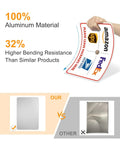 Weather Resistant Aluminum Package Delivery Sign 8X12 held to show 100% aluminum material and higher bending resistance features.