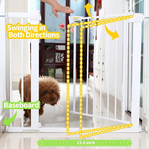 Adjustable Baby Gate For Doorways And Stairs 30 To 51.5 Inches Walk Through Gate With Door Pet friendly gate opening both directions