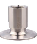 Two Inch Tri Clamp Adapter To Three Quarter Inch FNPT Thread Ferrule Sanitary Pipe Fitting Stainless Steel 304 front view