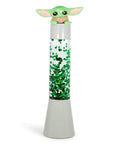 Star Wars Mandalorian The Child 14 Inch 3D Glitter Motion Lamp LED Night Light For Bedroom Decor with Baby Yoda top and green glitter