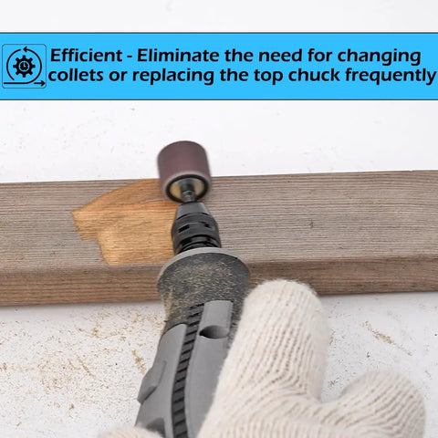 Using Go-To 16 Piece Drill Chuck Collet Set For Dremel Rotary Tools 1/32 Inch To 1/8 Inch Shank Size on wooden surface