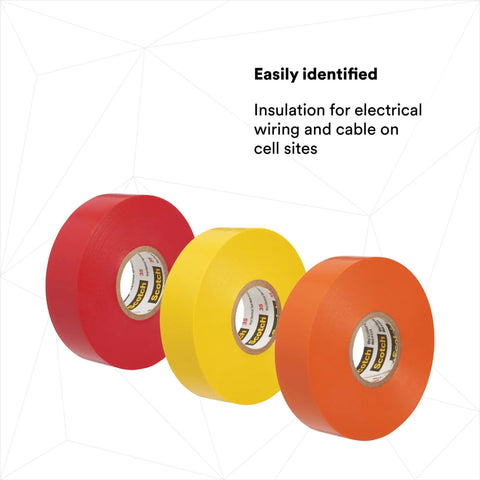 Premium 35-Pack Color Coding Electrical Tape Rainbow Half Inch By Twenty Feet 7-Mil Thick Insulated Tape in Red, Yellow, Orange