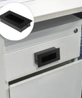 Image of Black Aluminum Hidden Recessed Door Handles 2 Pack Concealed Cabinet Pulls installed on a modern drawer.