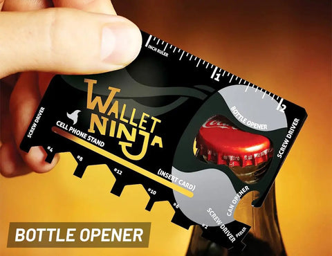 18 In 1 Credit Card Sized Multitool Card For Quick Fixes And Everyday Carry, Bottle Opener, Screwdriver, Black gadget