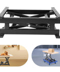Heavy Duty Dc 24v Electric Scissor Lift Table With 250lbs Load Capacity Plus Handy Remote Control on display with height adjustment features.