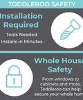 Installation and safety information for Drawer And Cabinet Tab Latches For Baby Proofing, Kid Safe Child Proof Locks For Cabinets And Drawers.