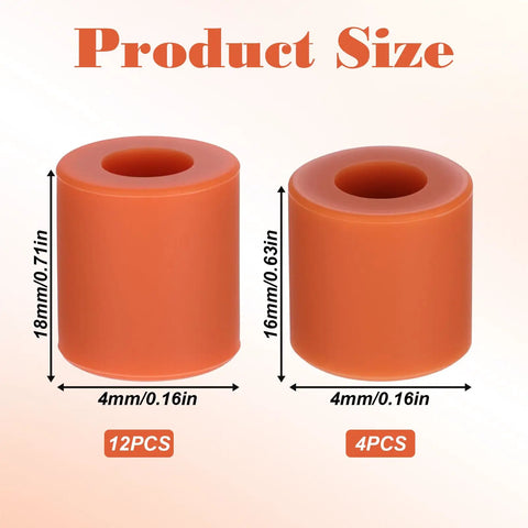 16 Pcs 3D Printer Heat Bed Leveling Parts Set With Heat Resistant Silicone Buffers And Solid Bed Mounts, size detail
