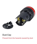 Five Pack Red LED Indicator Lights For AC DC 110V, showing open dust cap and screw clamp connection, high brightness for machinery