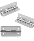Stainless Steel Cooler Hinges Kit For Igloo Ice Chests 50 to 165 Qt 3 Pack With 12 Screws Replacement Parts shown in front view